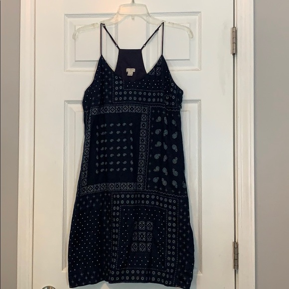 J. Crew Dresses & Skirts - J Crew Paisley Navy Dress sz 6 EUC